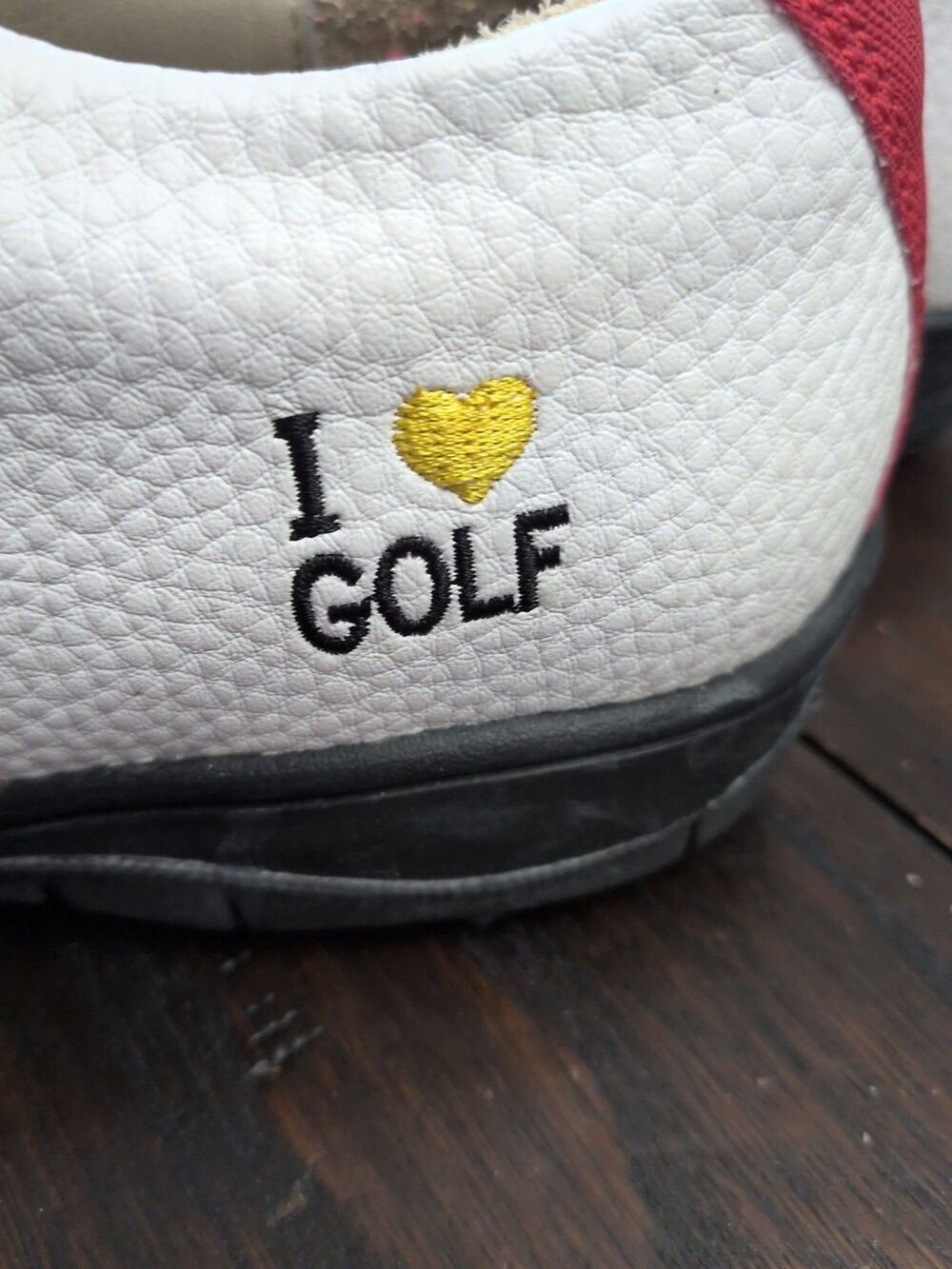 I Love Golf Red & White Men's Golf Shoes Spikeless Comfort US Size 9.5/10 MX 27 - Picture 10 of 10